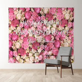 Lofaris Pink and Red Floral Wall Wedding Bridal Shower Backdrop